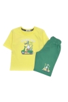 Детски комплект за момче с къс ръкав, жълт цвят