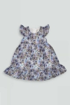 Детска рокля на цветя с къс ръкав, шарен цвят  