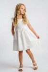 Детска рокля с къс ръкав, цвят екрю