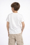 Детска тениска за момче, цвят екрю 