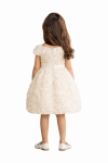 Детска официална рокля с къс ръкав, цвят екрю