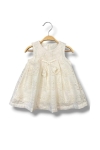 Детска рокля без ръкав, цвят екрю 