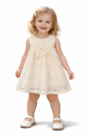 Детска рокля без ръкав, цвят екрю 