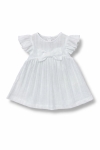 Детска рокля с къс ръкав, бял цвят   