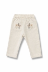 Детски панталон за момиче, цвят екрю