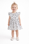 Детска рокля с къс ръкав, бял цвят 