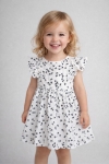 Детска рокля с къс ръкав, бял цвят 
