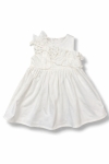 Детска рокля без ръкав ръкав, цвят екрю