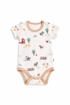 Бебешко боди с къс ръкав от органичен памук, бял цвят 