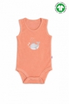 Бебешко боди потник от органичен памук, оранжев цвят 
