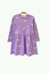 Детска рокля с дълъг ръкав, лилав цвят  