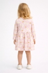  Детска рокля с дълъг ръкав, розов цвят  