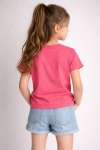 Детска тениска за момиче, цикламен цвят 
