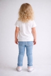 Детска тениска за момиче, цвят екрю