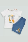 Детски комплект за момче с къс ръкав, син цвят