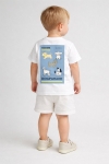 Детска тениска за момче, бял цвят