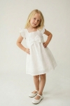 Детска рокля с къс ръкав, бял цвят