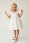Детска рокля с къс ръкав, бял цвят