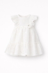 Бебешка рокля с къс ръкав, бял цвят  