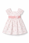 Детска официална рокля с къс ръкав, розов цвят 