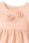 Детска рокля с къс ръкав, светло розов цвят  