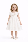 Детска рокля с къс ръкав, бял цвят  