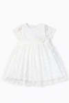 Бебешка рокля с къс ръкав, бял цвят