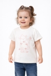 Бебешка тениска за момиче, бял цвят