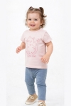 Бебешка тениска за момиче, розов цвят