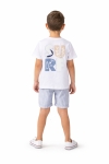 Детски комплект за момче с къс ръкав, бял цвят