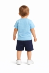 Бебешки комплект за момче с къс ръкав, син цвят  