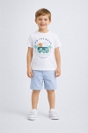 Детски комплект за момче с къс ръкав, бял цвят