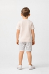Детски комплект за момче с къс ръкав, бежов цвят