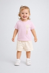 Детски комплект за момиче с къс ръкав, розов цвят