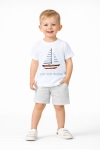 Детска тениска за момче, бял цвят 