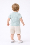  Детски комплект за момче с къс ръкав, светло зелен цвят