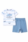  Детски комплект за момче с къс ръкав, бял цвят