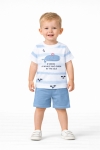  Детски комплект за момче с къс ръкав, бял цвят