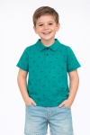Детска тениска с якичка за момче, зелен цвят 