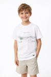  Детска тениска за момче, бял цвят