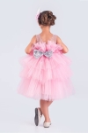 Детска официална рокля, розов цвят 