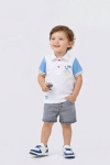 Детски комплект за момче с къс ръкав, светло син цвят