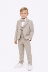 Детски официален комплект за момче 5 части, бежов цвят 