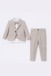 Детски официален комплект за момче 5 части, бежов цвят 