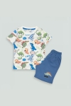 Детски комплект за момче с къс ръкав, син цвят