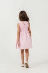 Детска рокля с презрамки, розов цвят
