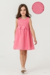 Детска рокля с презрамки, цикламен цвят