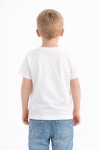 Детска тениска за момче, цвят екрю