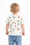 Детска тениска за момче, цвят екрю