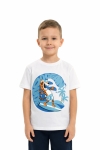 Детска тениска за момче, бял цвят  